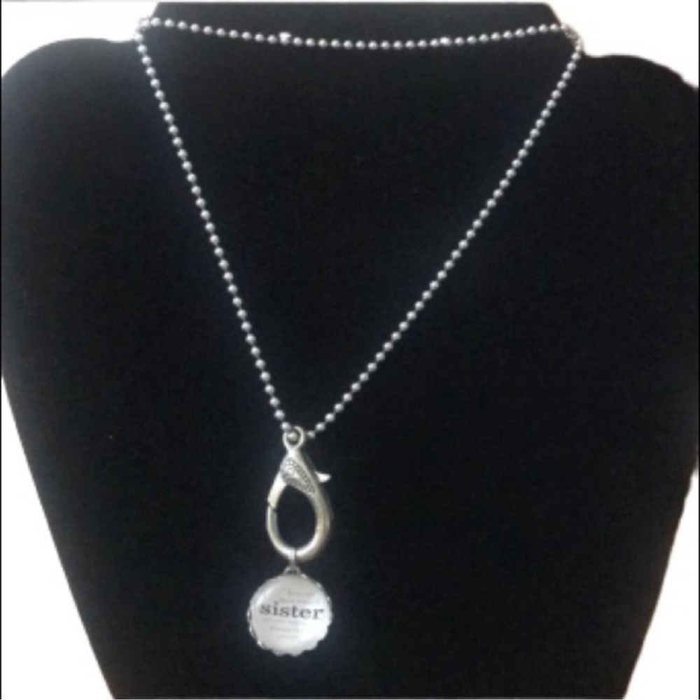 Sister Pendant Necklace with Message